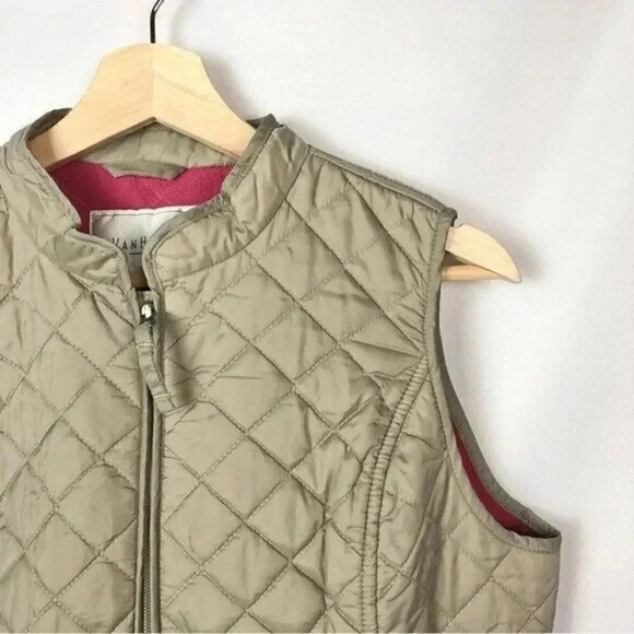 Van Heusen Beige Quilted Full Zip Vest M - Picture 3 of 3